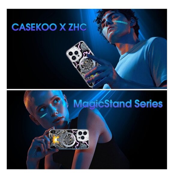 iPhone 14 Pro Max 6.7" Case Future Soldier CASEKOO X ZHC with MagSafe Stand AD3 - Picture 5 of 8